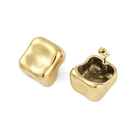 Ion Plating(IP) 304 Stainless Steel Square Stud Earrings for Women EJEW-K281-25G-1