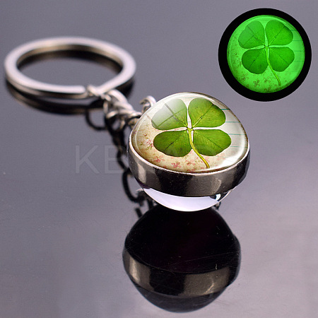 Luminous Alloy Glass Keychain CLOV-PW0001-077C-1