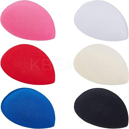 6Pcs 6 Colors EVA Cloth Teardrop Fascinator Hat Base for Millinery AJEW-CA0002-78-1