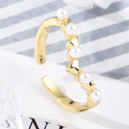 Heart Brass Open Cuff Rings for Women LS-RJEW-R011-02G-1
