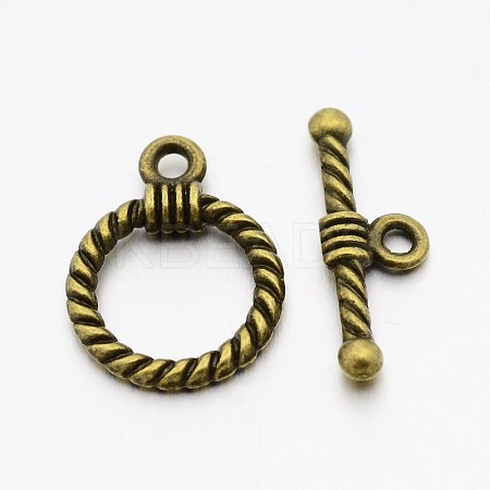 Tibetan Style Alloy Toggle Clasps LS-TIBE-EA9138Y-AB-FF-1