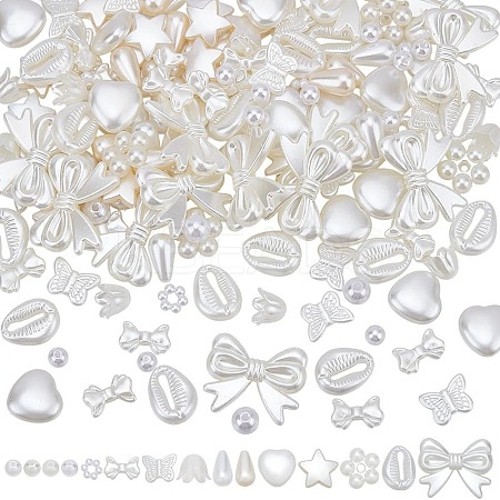 450Pcs 15 Styles Acrylic & ABS Plastic Beads Imitation Pearls OACR-AR0001-23-1
