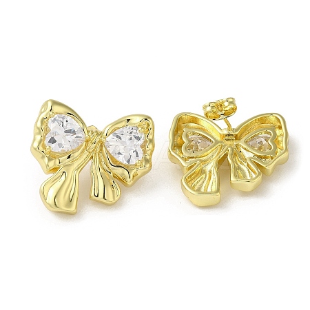 Brass Stud Earrings EJEW-D109-05G-1
