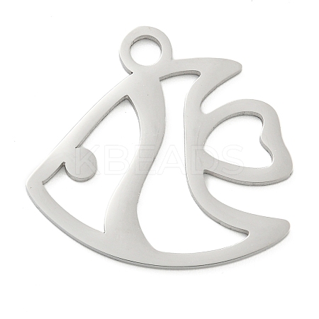 Non-Tarnish 304 Stainless Steel Pendants STAS-B056-10P-04-1