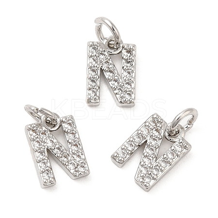 Brass Micro Pave Grade AAA Cubic Zirconia Charms ZIRC-P067-11P-N-NR-1