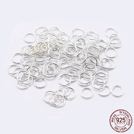 925 Sterling Silver Open Jump Rings STER-F036-02S-0.8x6mm-1