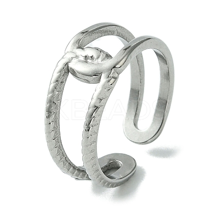 Non-Tarnish 304 Stainless Steel Open Cuff Ring RJEW-L110-024P-1