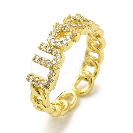 Brass Micro Pave Cubic Zirconia Rings for Women RJEW-E295-24G-1