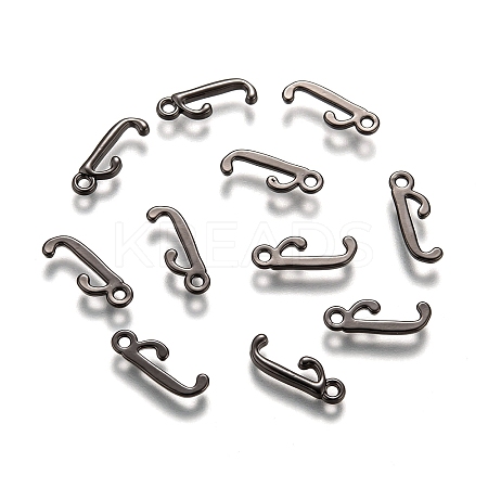 Gunmetal Plated Alloy Letter Pendants LS-PALLOY-J718-01B-J-1