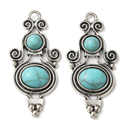 Tibetan Style Alloy Pave Imitation Turquoise Pendants LS-FIND-NH0001-06AS-1