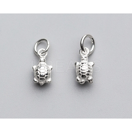 925 Sterling Silver Tortoise Charms with Jump Rings FIND-WH0170-98C-1