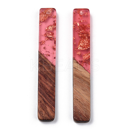 Transparent Resin & Walnut Wood Big Pendants RESI-TAC0017-03A-1