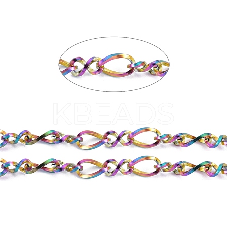 Ion Plating(IP) 304 Stainless Steel Figaro Chains CHS-I001-09MC-01-1