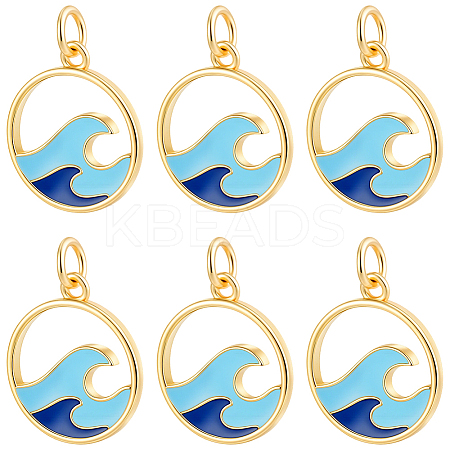 10Pcs Brass Enamel Pendants KK-BBC0028-96-1