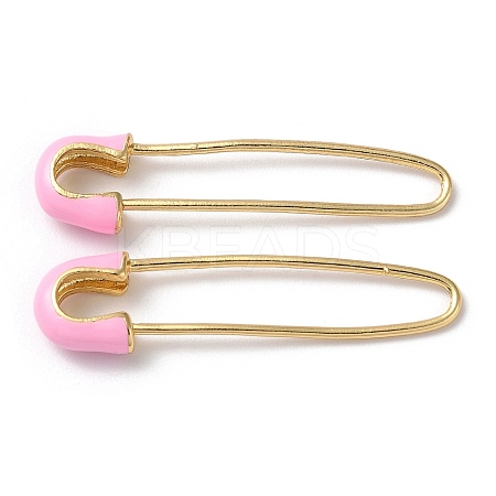 Rack Plating Real 18K Gold Plated Brass Enamel Brooch Pin Findings KK-M254-01G-04-1