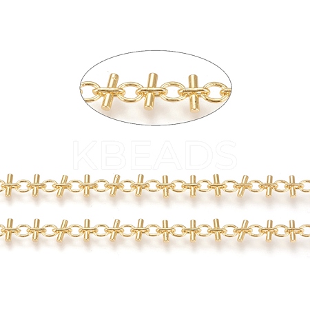 Brass Handmade Link Chains X-CHC-M019-07G-1