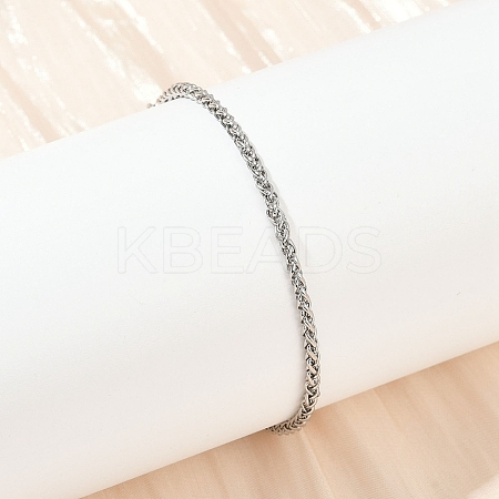 304 Stainless Steel Wheat Chain Bracelets for Unisex BJEW-K282-01A-P-1