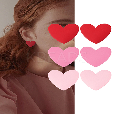 3 Pairs 3 Colors Acrylic Stud Earrings EJEW-LP0001-93-1