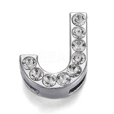 Alloy Letter Slide Charms RB-F034-01J-P-RS-1