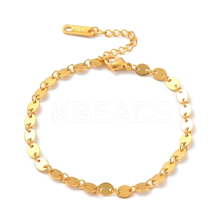 304 Stainless Steel Oval Link Chains Bracelet for Men Women BJEW-G640-05G-1