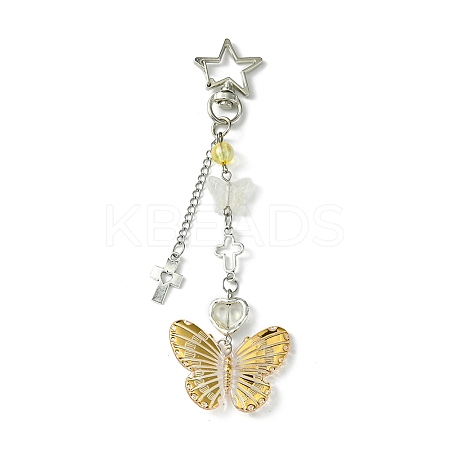 Electroplate Acrylic Butterfly Pendant Decorations KEYC-FZ00014-04-1