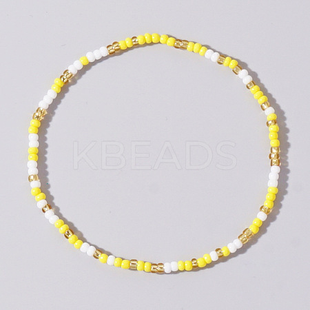 Boho Round Glass Seed Beaded Stretch Bracelets for Women NW8932-3-1
