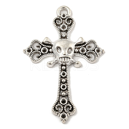 Tibetan Style Alloy Big Pendants Rhinestone Settings LS-TIBE-L013-03AS-1