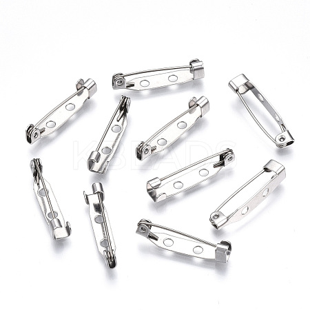 Tarnish Resistant 201 Stainless Steel Brooch Pin Back Safety Catch Bar Pins X-STAS-S117-021C-1