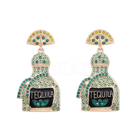 Zinc Alloy Rhinestone Dangle Stud Earrings FS-WG8FD93-05-1