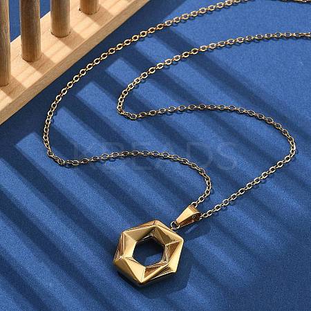 304 Stainless Steel Geometric Pendant Necklaces for Women NJEW-S439-04B-G-1