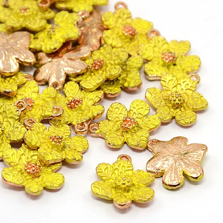 Rose Gold Tone Alloy Enamel Pendants LS-ENAM-J475-04RG-1