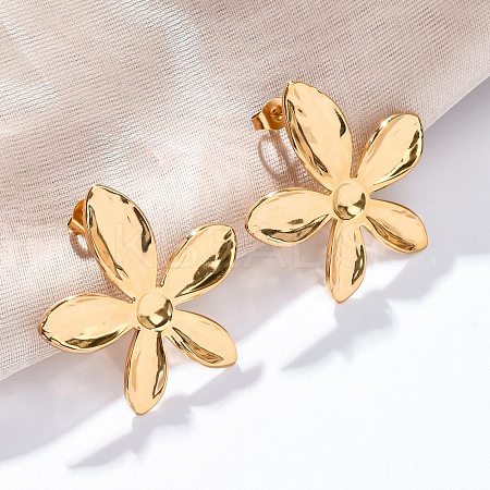 304 Stainless Steel Stud Earrings for Women EJEW-K306-16G-1