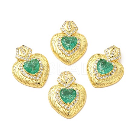 Rack Plating Brass & Rhinestone Pendants KK-H438-07G-03-1