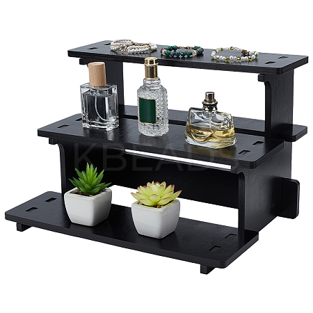 1 Bag 3-Tier Wood Display Riser Stands for Cosmetic ODIS-PH0002-02-1
