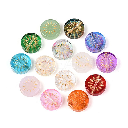 Baking Paint Transparent Glass Beads DGLA-N018-19-1