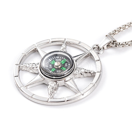 Stainless Steel Box Chain Necklaces LS-NJEW-P304-01C-1