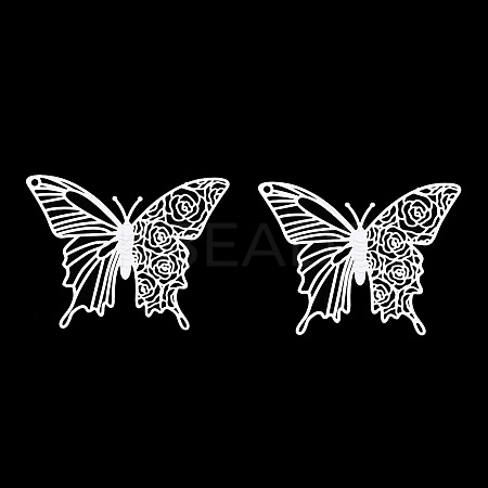 Spray Painted 430 Stainless Steel Filigree Pendants STAS-TAC0018-25A-1