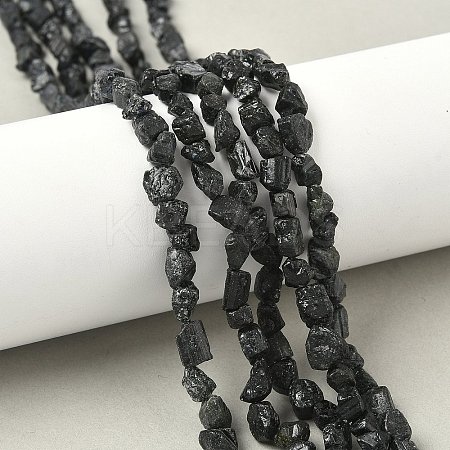 Raw Rough Natural Black Tourmaline Beads Strands G-M453-A01-01-1