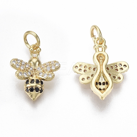 Brass Micro Pave Cubic Zirconia Charms ZIRC-R109-012G-NF-1