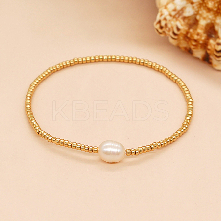 Gold Color 11/O TOHO Seed Beadd Strecth Bracelets HR2710-1-1