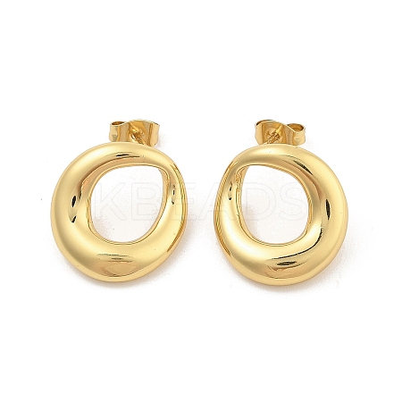Donut PVD Vacuum Plating 304 Stainless Steel Stud Earrings for Women EJEW-C120-07G-1