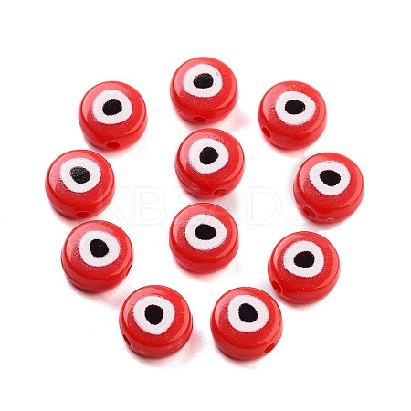 Opaque Printed Acrylic Beads OACR-G038-04A-1