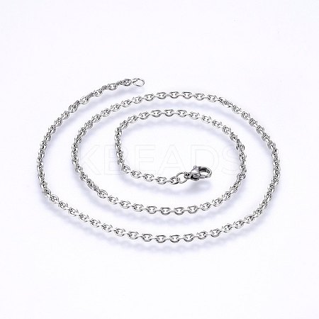 Tarnish Resistant 304 Stainless Steel Cable Chain Necklaces LS-NJEW-P226-01P-05-1