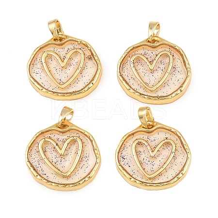 Brass Resin Pendants KK-I475-01G-01-1