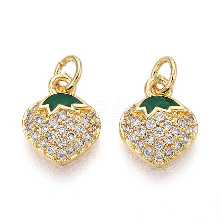 Brass Micro Pave Cubic Zirconia Charms KK-N265-13G-1