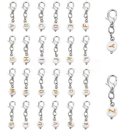 2 Sets Plating Acrylic Pendants Decoration HJEW-PH0001-59-1