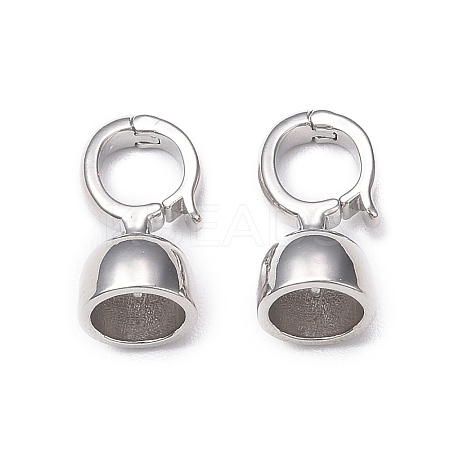 Rack Plating Brass Fold Over Clasps KK-E080-04P-1