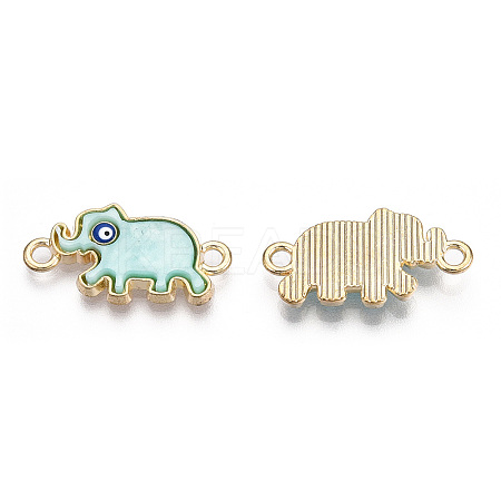 Alloy Enamel Elephant Connector Charms ENAM-A139-07G-05-1