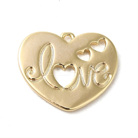 Valentine's Day Brass Pendants KK-G481-16G-1