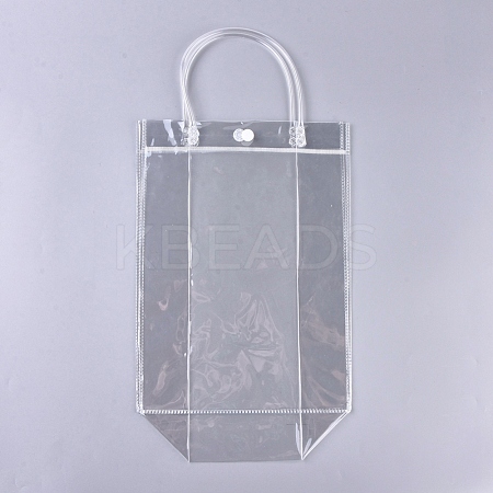 Valentine's Day Transparent PVC Plastic Gift Bag with Handle ABAG-WH0005-20C-1